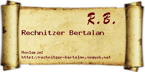 Rechnitzer Bertalan névjegykártya